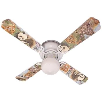 Amazon Com Ceiling Fan Designers Baby Safari Elephant Lion Zebra