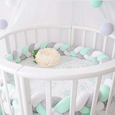 infant soft pad braided crib bumper knot pillow cushion cradle decor for baby girl and boy