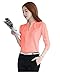 MENO Women's Casual Long Sleeves V-neck Shirts Lady Chiffon Tops Blouses