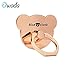 Owoda Cute Pet Phone Ring Stand 360 Degree Rotating Dog Cat Ring Grip Anti Drop Finger Holder for iPhone iPad and All Cellphone (Bear- Metal Rose Gold)