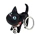 Malltop Cat Keychain, Cute Black Kitten Collar Bell Keyring for Handbag