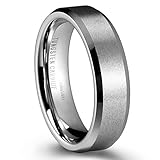 Tungsten Carbide ring 6mm Comfort Fit Wedding Bands for Unisex with Matte Finish Center Polished Edge