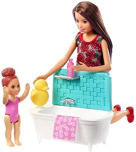 Barbie Skipper Babysitters Playset With Bathtub, Babysitting