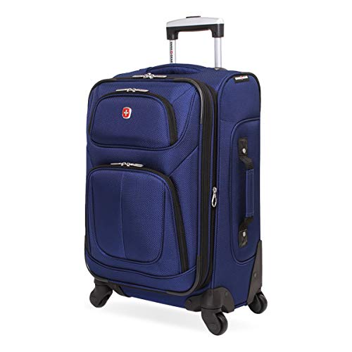 SwissGear Sion Softside Expandable Roller Luggage, Blue, CarryOn 21