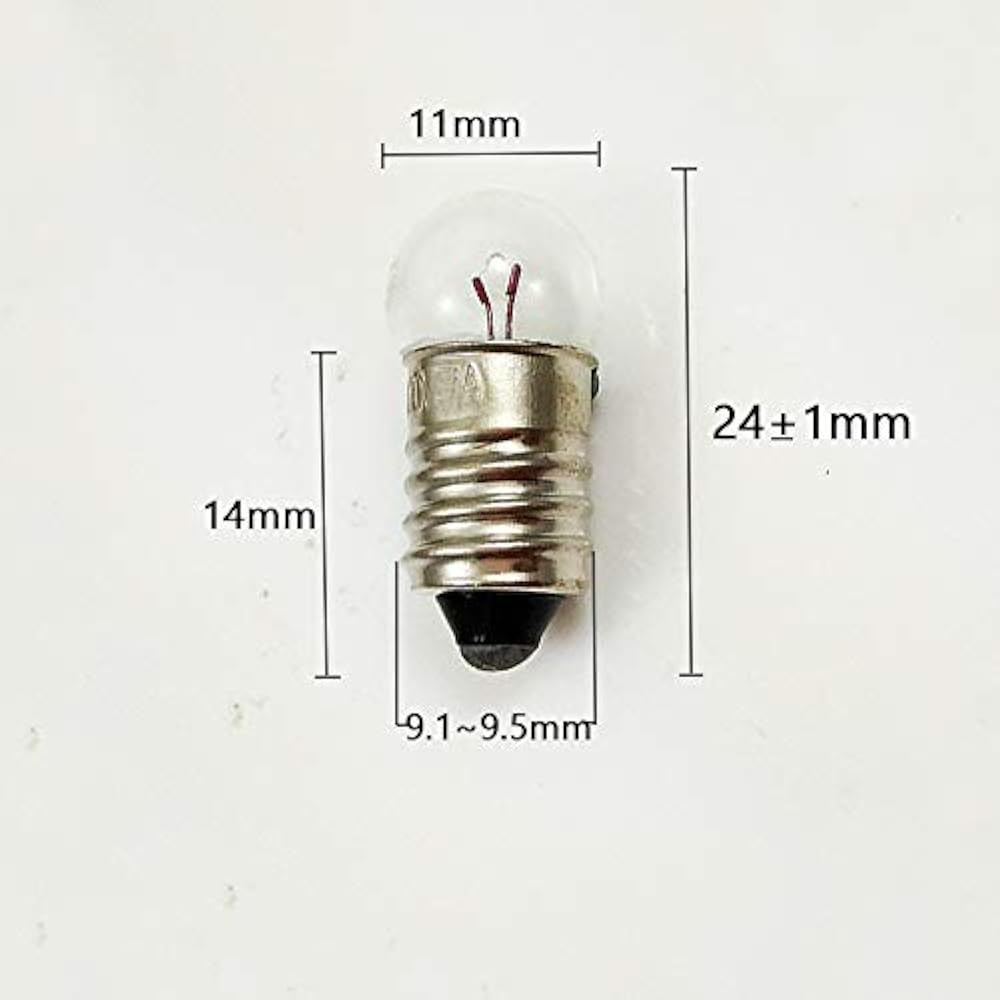 MECCANIXITY E10 Screw Base Miniature Bulbs - DC 6V Warm Yellow Light, Pack Of 10
