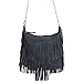 Faux Suede Large Bohemian Fringed Crossbody Purse