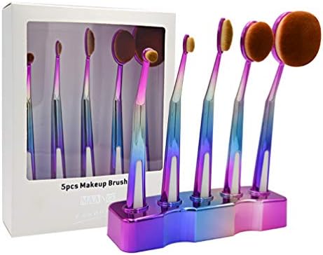 AISONG Makeup Brushes Set,5 PCS Oval Toothbrush Professional Makeup Tools for Face Makeup Foundation Powder Blush Blending Fan Eyeshadow Eyebrow Brush Liquid Concealer Cosmetic