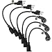 Plusmart 1 Foot Power Extension Cord Cable, Outlet Saver, 3 Prong, Flat Plug, 16AWG, UL Listed, 6 Pack