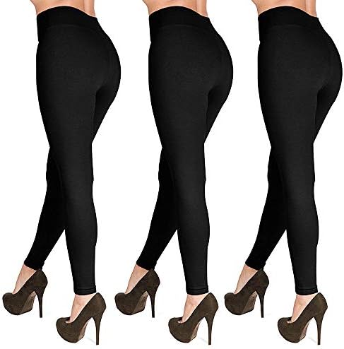 High Waisted Yoga Leggings -Regular and Plus Size -Super Soft Full Length Opaque Slim