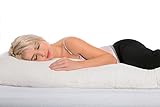 Snuggling Body Pillow with Shredded Memory Foam Cluster Gel Fibers & Cool-Nature Bamboo Cover by CustomSleeping, Made in USA