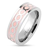 STR-0368 Stainless Steel Shiny Infinite on Pink Center Ring