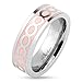 STR-0368 Stainless Steel Shiny Infinite on Pink Center Ring