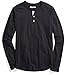 Goodthreads Men's Long-Sleeve Lightweight Slub Henley, Caviar/Black, XX-Large
