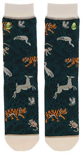 Woven Pear Women's Wild Thing Animal Theme Crew Socks (2Pr), Cotton Blend - Thumbnail 3