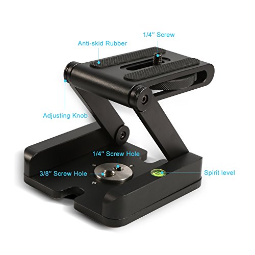 Yosoo-Aluminum-Alloy-Folding-Z-Flex-Tilt-Head-Camera-Bracket-Quick-Release-Plate-Tripod-Ball-Head-with-Spirit-Level-For-Canon-Nikon-Sony-Camera-Camcorder-Tripod