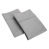 SGI Bedding 550 Thread Count 100% Egyptian Cotton Standard/Queen Pillowcase Size 20X30 Light Grey Solid (Pack of 2)