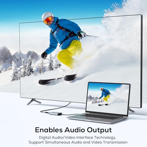 ABLEWE USB to HDMI Adapter, Upgraded Aluminium HDMI to USB 3.0 Audio Video Graphics Converter Cable for PC Laptop Monitor Projector TV, 2.0 to Adapter Mac OS, Windows 10/8.1/8/7