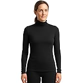 Lands' End Women’s Thermaskin Baselayer Thermal Turtleneck Top – Long Sleeve Lightweight Heat-Generating Thermal Shirt