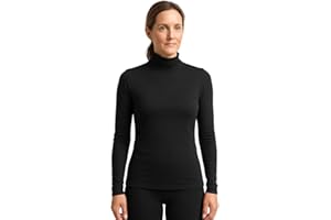 Lands' End Women’s Thermaskin Baselayer Thermal Turtleneck Top – Long Sleeve Lightweight Heat-Generating Thermal Shirt