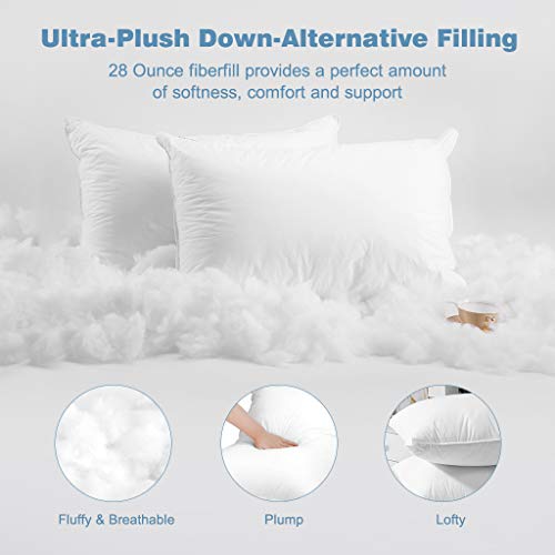 LANGRIA Luxury Hotel Collection Bed Pillows Plush Down Alternative