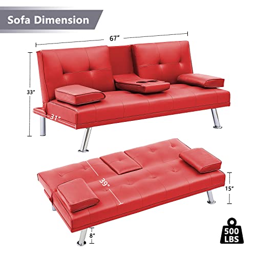 DKLGG Convertible Futon Sofa Bed, Reclining Lounge Couch Sofa With