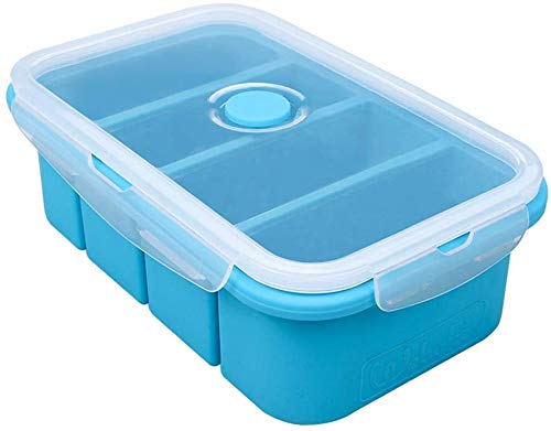 webake Silicone Soup Freezer Moulds with Lids 250 ml Portion Freezer Tray Food Storage Containers for Fridge Extra Large Jumbo Ice Cube Tray for Freezing Soup, Broth, Sauce, Butter, Meal Prep