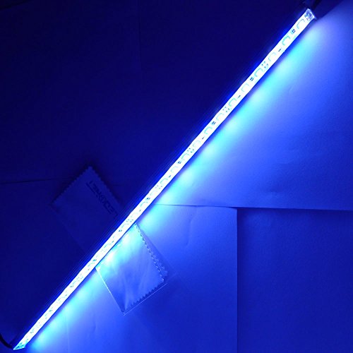 LEDENET 12V DC 20" 5050 Aquarium LED Light - Waterproof Aluminum Lighting 15LEDs Cold White SMD 15LEDs Blue SMD Fish Tank Strip Lamp 50CM Long (20" White+Blue Light)