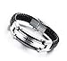 Feraco Cross Leather Bracelet Mens Stainless Steel Braided Cuff Bangle Wrist Band 8.66 inch