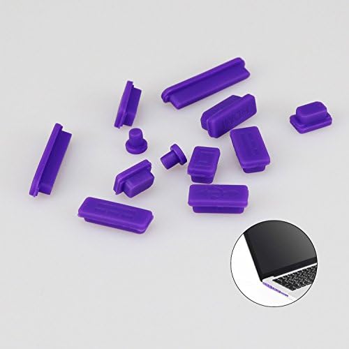 VIKINS 12 pcs Anti-Dust Silicone Rubber Port Plugs for MacBook Air/Retina (Purple)