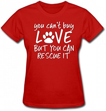 ZNndjq You Can't Buy Love. Dog Lover Fashion Tshirt Fashion Print T-Shirts Valentine Women's Tee Red