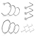 D.Bella Silver Nose Ring Hoop 18 Gauge-Nose Ring Hoop 8mm 10mm 12mm Nose Screws and Clear Nose Studs