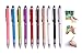Stylus Pens，2 in 1 Capacitive Stylus，iPhone Touch Pen & Ballpoint Pens for Touch Screens，for iPad，iPhone，Samsung，HTC，Kindle and More，(10 Colors)