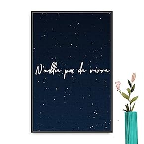 Framed Canvas Wall Art for Living Room, Bedroom French Quotes Canvas Prints for Modern Home Decoration Ready to Hang - 16"x24" inches