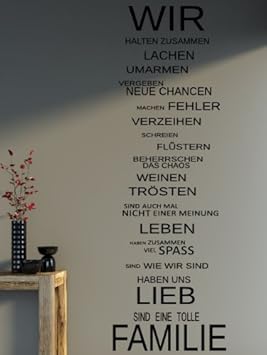 Xxl Spruch Wir Familie Haus Lachen Family Wandtattoo Aufkleber 140x40cm B339 Schwarz
