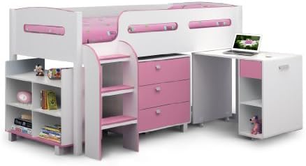 Julian Bowen Cabin Bed Wood White Pink Single Amazon Co Uk
