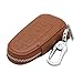 Genuine Cow Leather Zipper Bag Holder for FORD LINCOLN Smart Remote Key Brown 5 Button