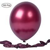 12 Inches Pearl Burgundy Premium Latex Balloons Party Balloons 100 Pcs Great for Kids Adult Birthdays Weddings Receptions Baby Showers Decorations (Burgundy)