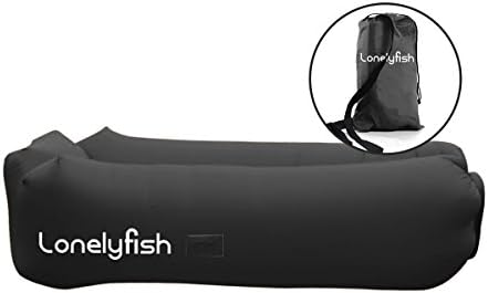 Inflatable Lounger - Portable Air Chair &amp; Blow up Sofa with Headrest &amp; Hold Air Longer Design Ideal For Lounging, Camping, Beach, Fishing, Parties, Swimming Pools, Traveling, Backyard, Park(black)