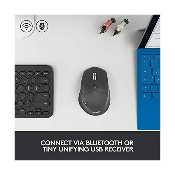 Logitech M720 Triathlon Multi-Device Wireless Mouse, Bluetooth, USB Unifying Receiver, 1000 DPI, 6 Programmable Buttons…