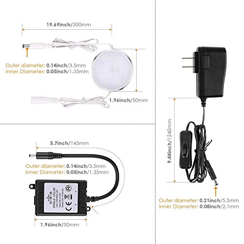 Albrillo LED Puck Lighting Remote Control, Dimmable Under Cabinet Lights, Warm White 3000K Kitchen Under Counter Lights, 3 Pack - Thumbnail 6