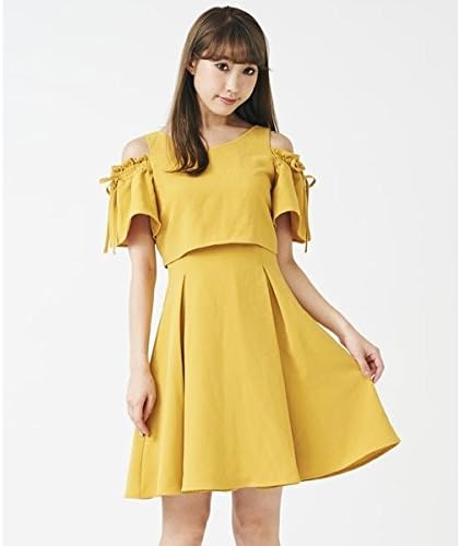Amazon ティティ アンドコー Titty Co オフショルリボンワンピース イエロー M ワンピース チュニック 通販