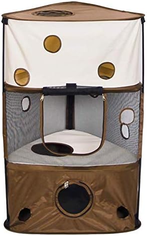 Pet Cat Scratching Toy Tower Climbing Tree Protection Furniture Folding Cat Tower Scratching Tree Lounge Activity Center Decoration 22.8 X 35.4in
