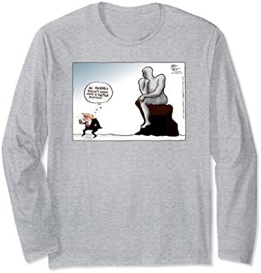 Unisex Joel Pett: The Tweeter and the Thinker Long Sleeve T-Shirt Small Heather Grey