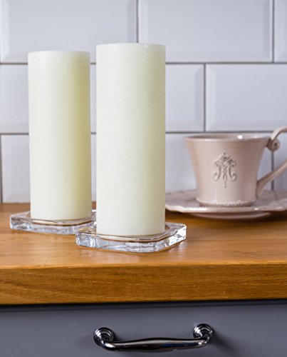 3" x 8" Ivory Pillar Candles Set of 2 Unscented for Weddings Home Decoration Restaurant Church Spa Smokeless Cotton Wick - Thumbnail 5