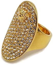 Authentic Versace Pave Crystal Medusa Statement Ring With Box Sz 8