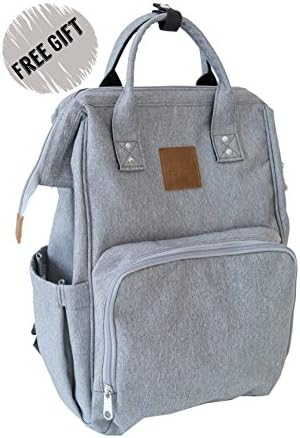 Citi Babies Traveler Diaper Bag Backpack - with FREE stretchy car seat canopy and nursing cover - Waterproof, insulated bottle pockets, organizer system - Best baby shower gift