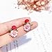 BulingVV 18K Gold Plated CZ Pink Daisy Sunflower and Red Poppy Flower Charm Women Girls Stud Earrings