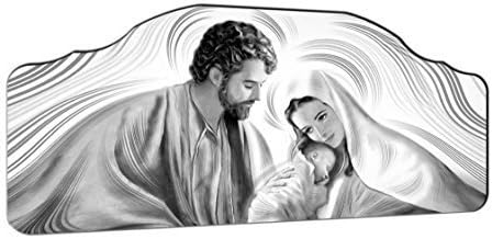 Headboard for Bed, Nativity Design, 50 x 100 cm, Grey, Carved Panel