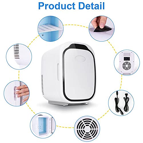 Mini Portable Fridge 6 Liter, Thermoelectric Cooler and Warmer for