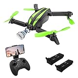Global Drone Spyder-X Drones with Camera 720P Wide-Angle HD Live Video, Wi-Fi FPV Quadcopter with Altitude Hold, Gesture Selfie, Foldable Arms, RC Mini Drone for Kids, Adults, Beginners